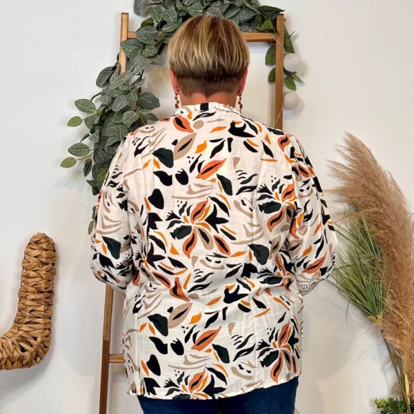 K053- Chemise imprimée By One (T40-T48) - beige - 48