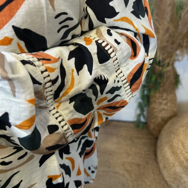 K053- Chemise imprimée By One (T40-T48) - beige - 48