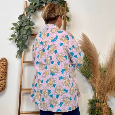 Z147- Chemise Florale (Gt) 🇮🇹 - violet - taille-unique-grande-taille