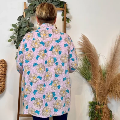 Z147- Chemise Florale (Gt) 🇮🇹 - violet - taille-unique-grande-taille