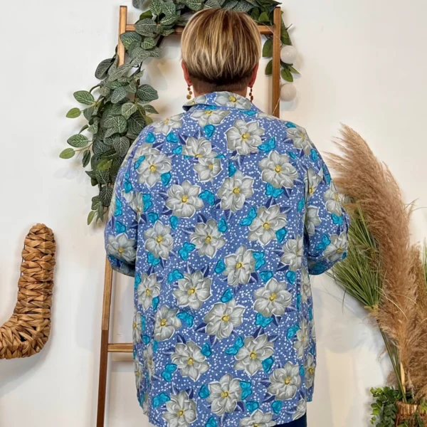 Z147- Chemise Florale (Gt) 🇮🇹 - marine - taille-unique-grande-taille