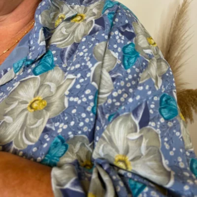 Z147- Chemise Florale (Gt) 🇮🇹 - marine - taille-unique-grande-taille