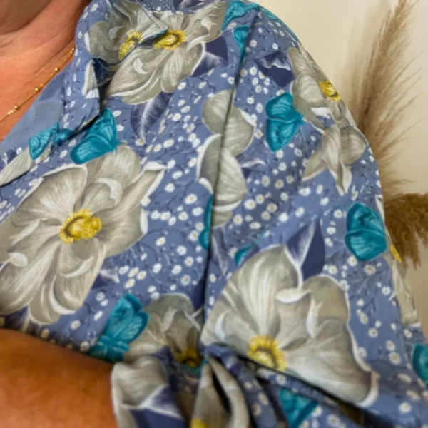 Z147- Chemise Florale (Gt) 🇮🇹 - marine - taille-unique-grande-taille