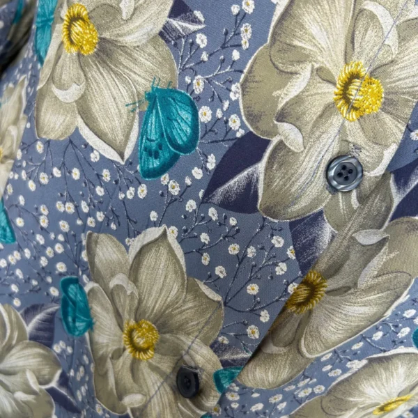 Z147- Chemise Florale (Gt) 🇮🇹 - marine - taille-unique-grande-taille
