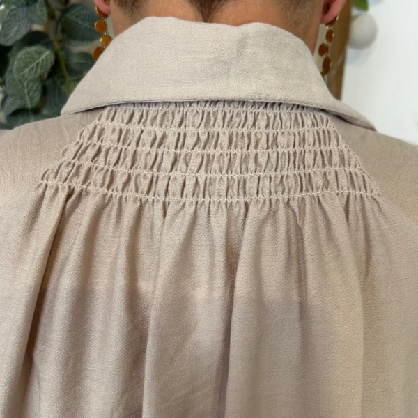 Z289- Chemise manches courtes (Gt) 🇮🇹 - beige - taille-unique-grande-taille