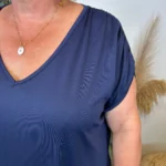Robe longue fluide femme « Jolies Formes » - marine - taille-unique-grande-taille