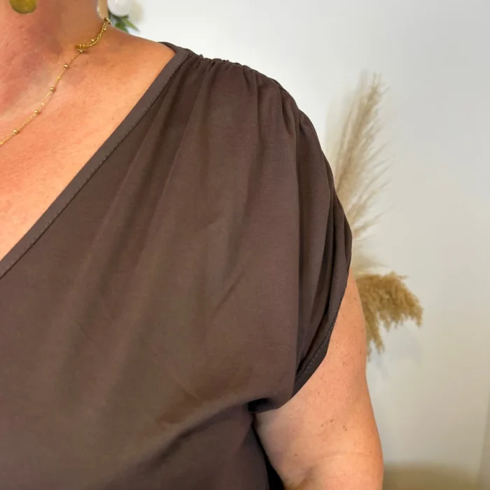 Robe longue fluide femme « Jolies Formes » - marron-chocolat - taille-unique-grande-taille