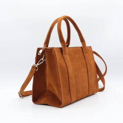 P399- Sac porté main aspect Daim Flora & Co - camel - sans-taille