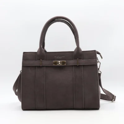 P399- Sac porté main aspect Daim Flora & Co - gris - sans-taille