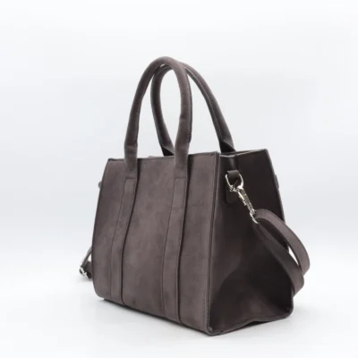 P399- Sac porté main aspect Daim Flora & Co - gris - sans-taille