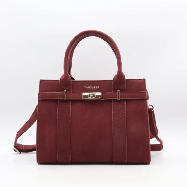 P399- Sac porté main aspect Daim Flora & Co - bordeaux - sans-taille