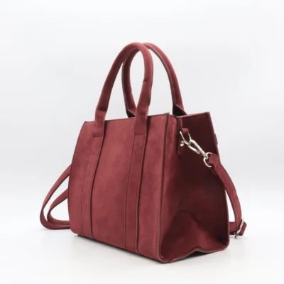 P399- Sac porté main aspect Daim Flora & Co - bordeaux - sans-taille