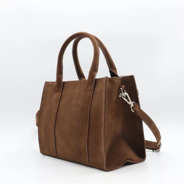 P399- Sac porté main aspect Daim Flora & Co - marron - sans-taille