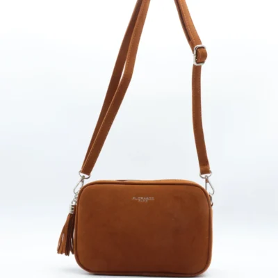 P387- Sac Zippé aspect Daim - camel - sans-taille