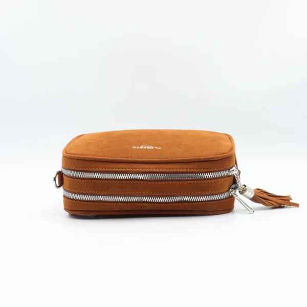 P387- Sac Zippé aspect Daim - marron - sans-taille