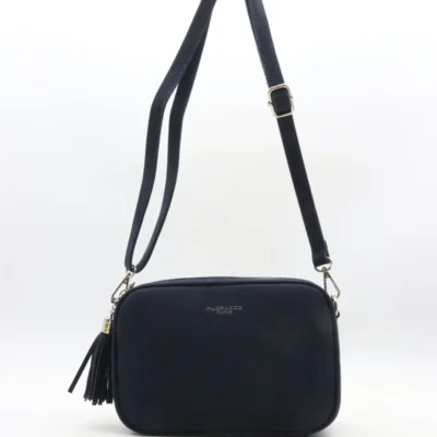 P387- Sac Zippé aspect Daim - marine - sans-taille