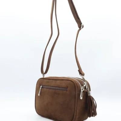 P387- Sac Zippé aspect Daim - marron - sans-taille