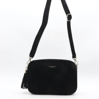 P387- Sac Zippé aspect Daim - noir - sans-taille