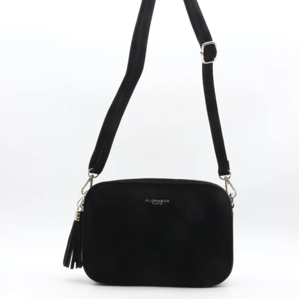 P387- Sac Zippé aspect Daim - noir - sans-taille