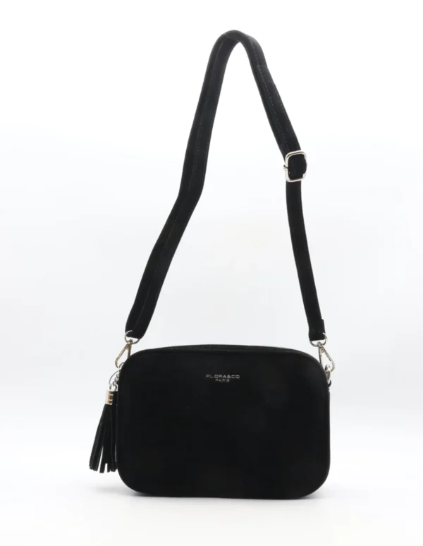 P387- Sac Zippé aspect Daim - noir - sans-taille