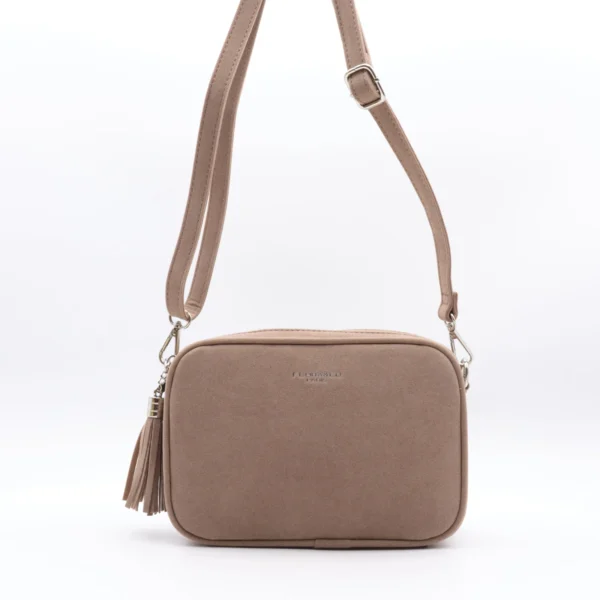 P387- Sac Zippé aspect Daim - taupe - sans-taille