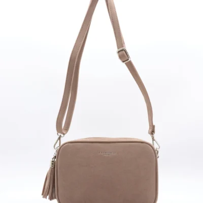 P387- Sac Zippé aspect Daim - taupe - sans-taille