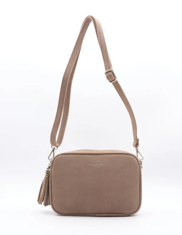 P387- Sac Zippé aspect Daim - taupe - sans-taille