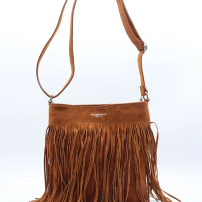 P395- Sac à franges Flora&Co - camel - sans-taille