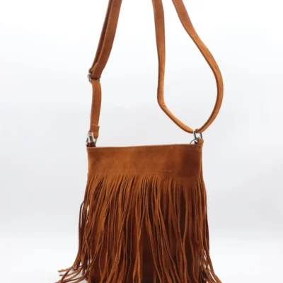 P395- Sac à franges Flora&Co - camel - sans-taille