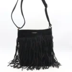 Sac à franges aspect daim femme Flora & Co - noir - sans-taille