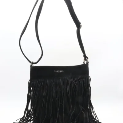 P395- Sac à franges Flora&Co - noir - sans-taille
