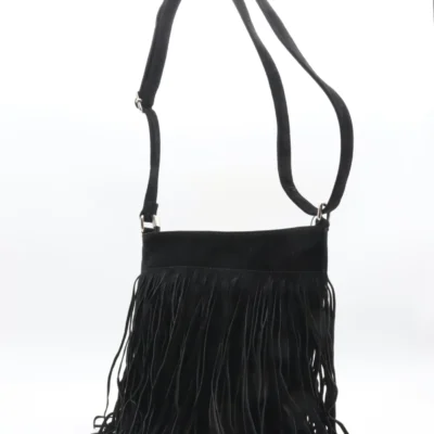 P395- Sac à franges Flora&Co - noir - sans-taille