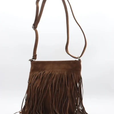 P395- Sac à franges Flora&Co - marron - sans-taille
