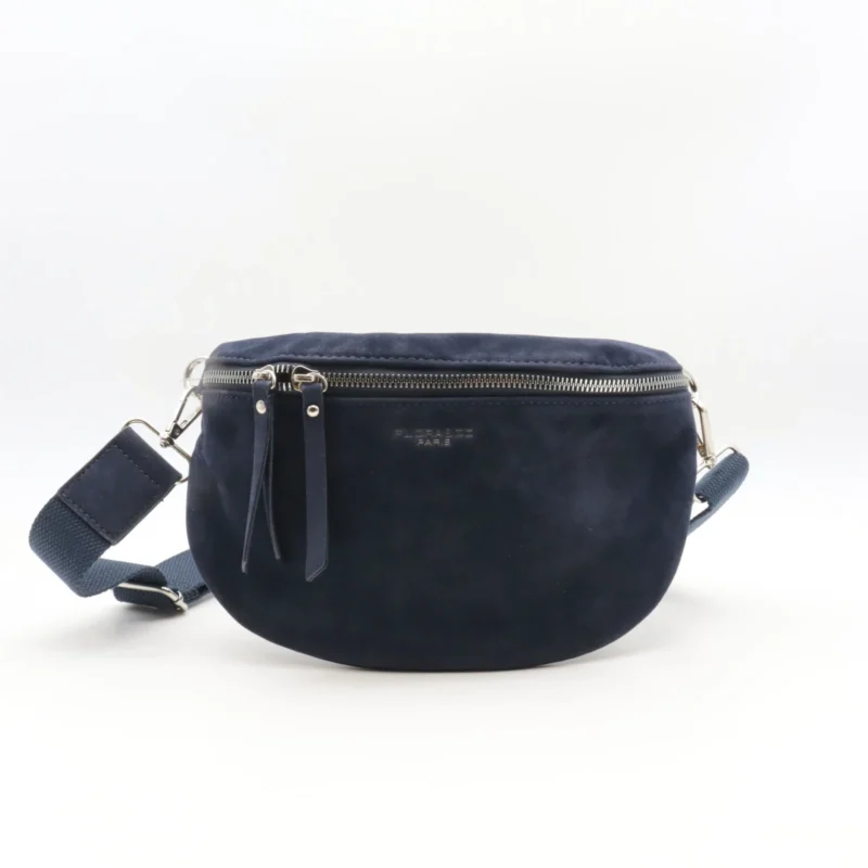 Sac banane femme aspect daim Flora & Co - marine - sans-taille