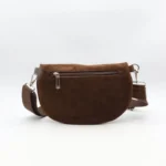 Sac banane femme aspect daim Flora & Co - marron - sans-taille