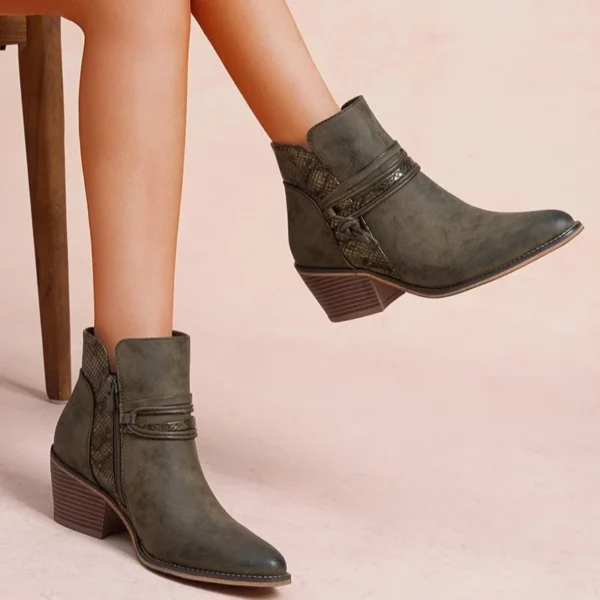 R395- Bottine Santiag (T36-T42) - kaki - 41