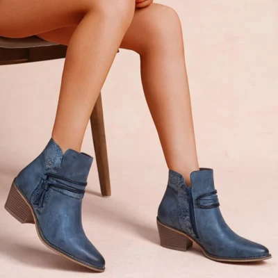 R395- Bottine Santiag (T36-T42) - bleu-jeans - 41