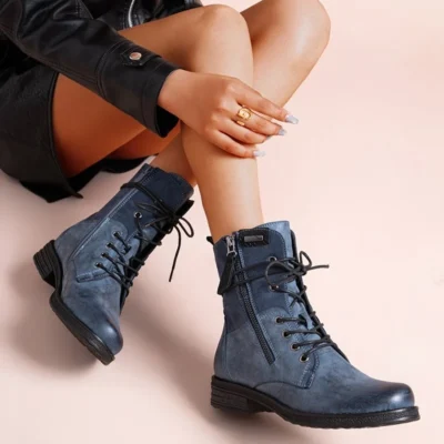 R398- Bottine bi-matière (T36-T42) - bleu-jeans - 41