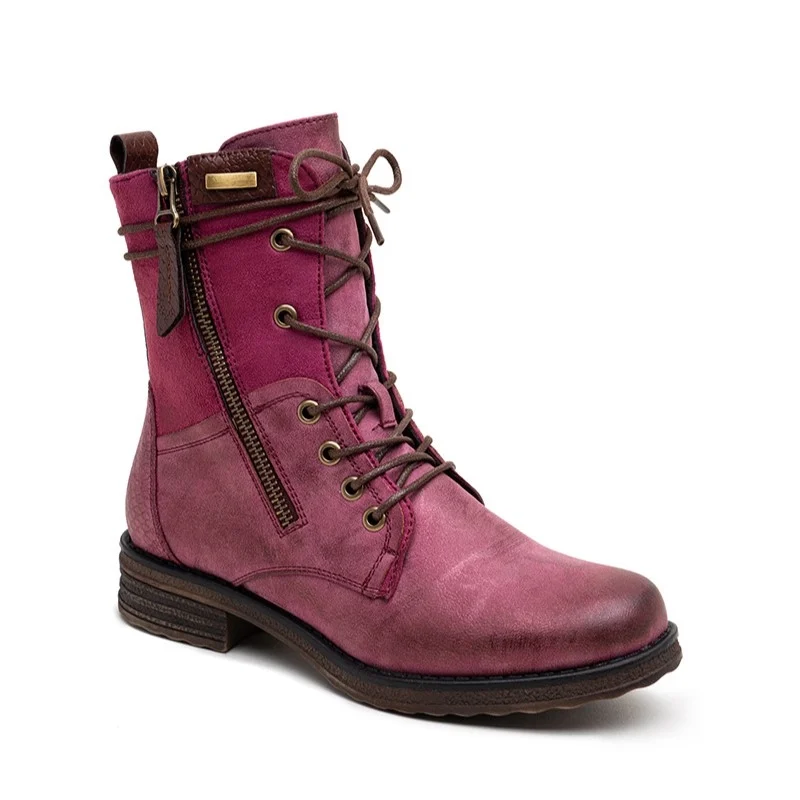 R398- Bottine bi-matière (T36-T42) - fuchsia - 41