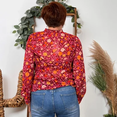 K074- Chemise Cerise Blue (T36-T42) - bordeaux - 42