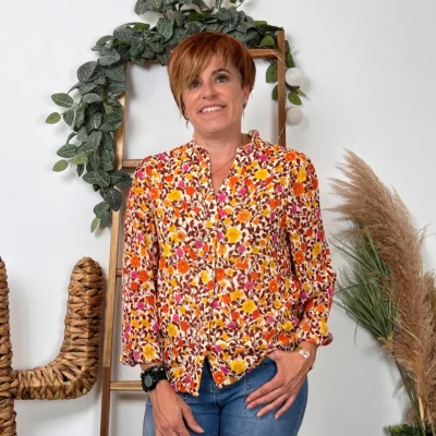 K074- Chemise Cerise Blue (T36-T42) - moutarde - 42