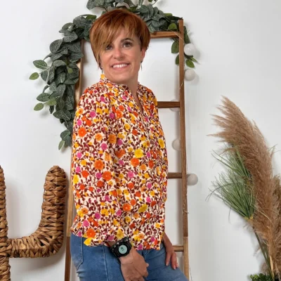 K074- Chemise Cerise Blue (T36-T42) - moutarde - 42