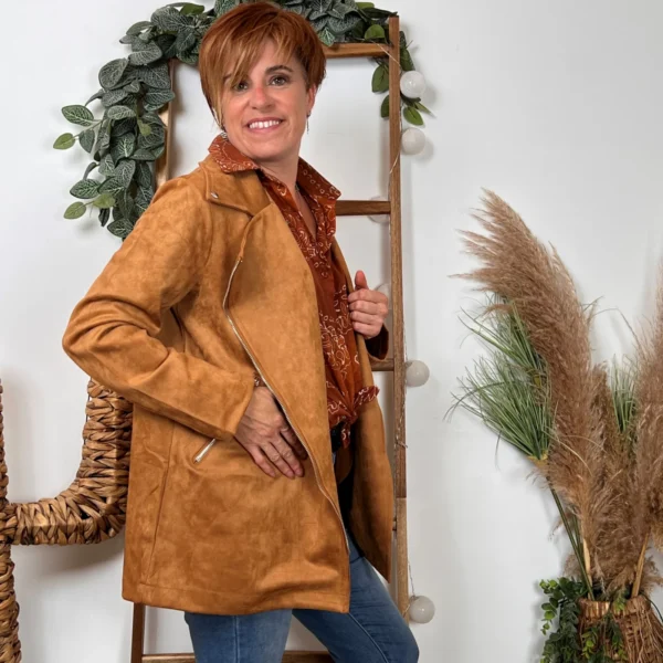 I948- Veste Suédine (T36-T40) - camel - 40