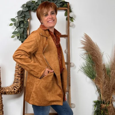 I948- Veste Suédine (T36-T40) - camel - 40