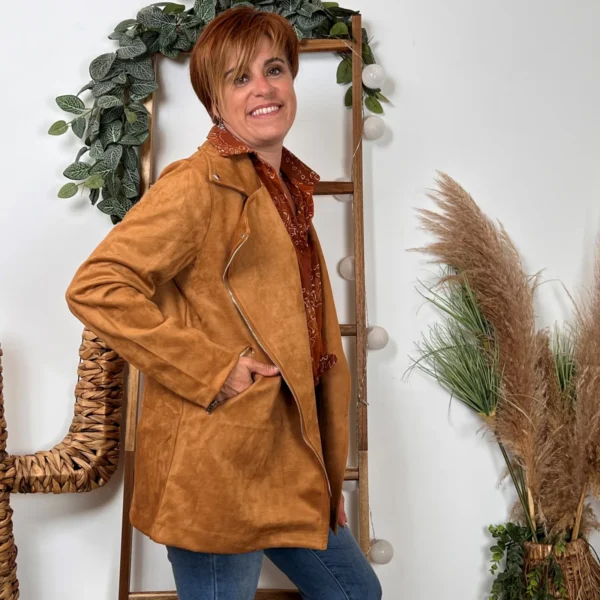 I948- Veste Suédine (T36-T40) - camel - 40