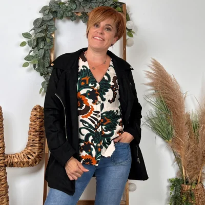 I948- Veste Suédine (T36-T40) - noir - 40