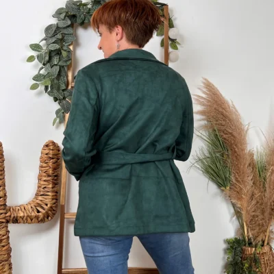 I948- Veste Suédine (T36-T40) - vert-sapin - 40