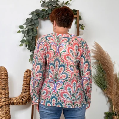 K079- Blouse Fluide "So Sweet" (T36-T40) - rouge - 40