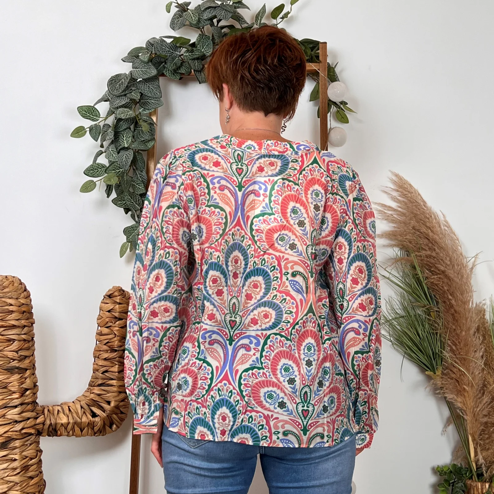 K079- Blouse Fluide "So Sweet" (T36-T40) - rouge - 40