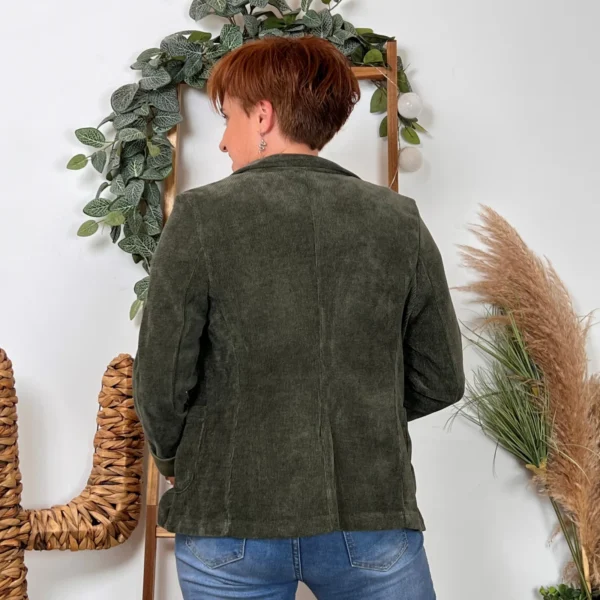K035- Blazer velours (T36-T44) 🇮🇹 - kaki - 44